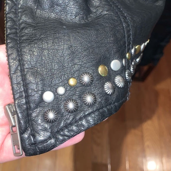 FREE PEOPLE PLEATHER JACKET - Picture 5 of 7